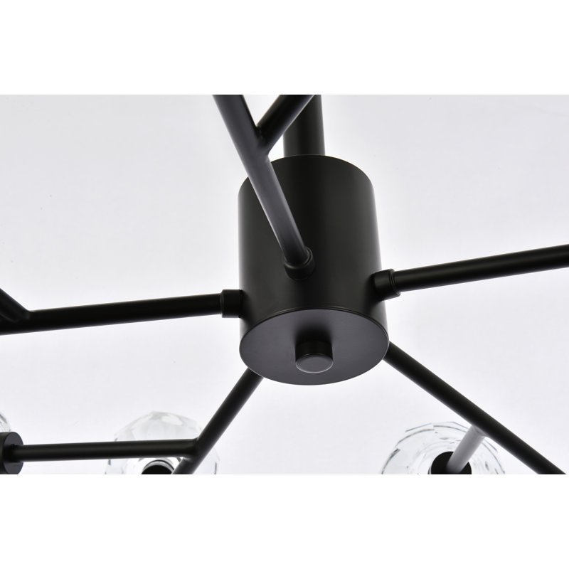 Luminaire suspendu sphérique spoutnik 15 lumières Alaiah, Noir