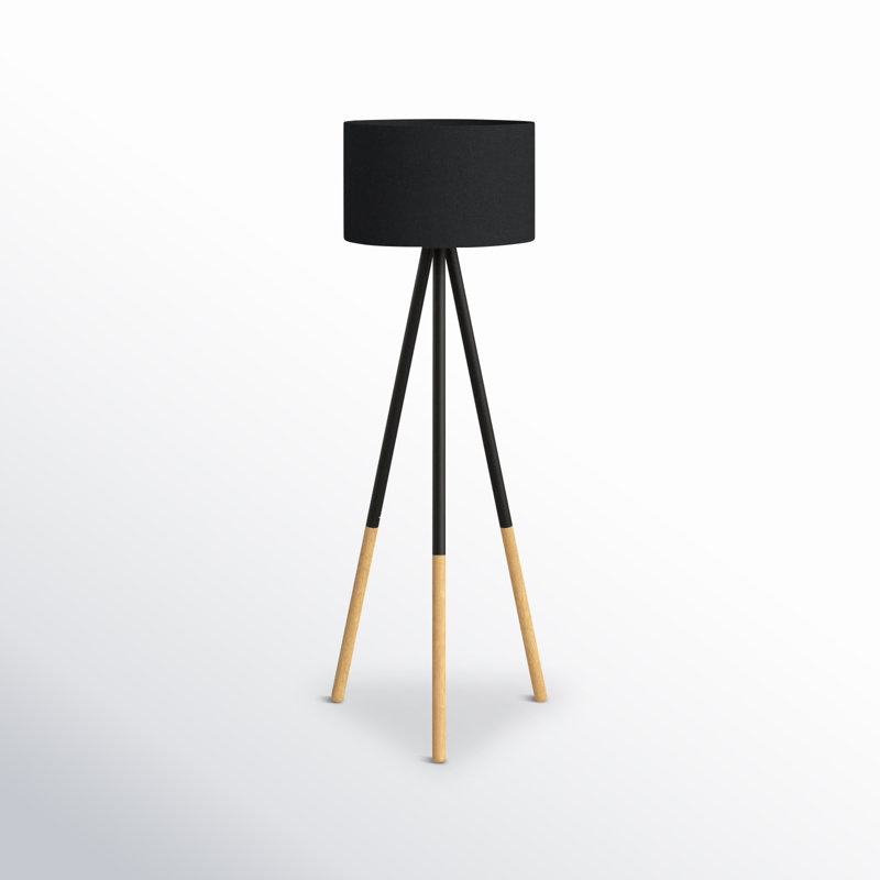 Skyler 60.25'' Tripod Floor Lamp, Matte Black/Light Brown