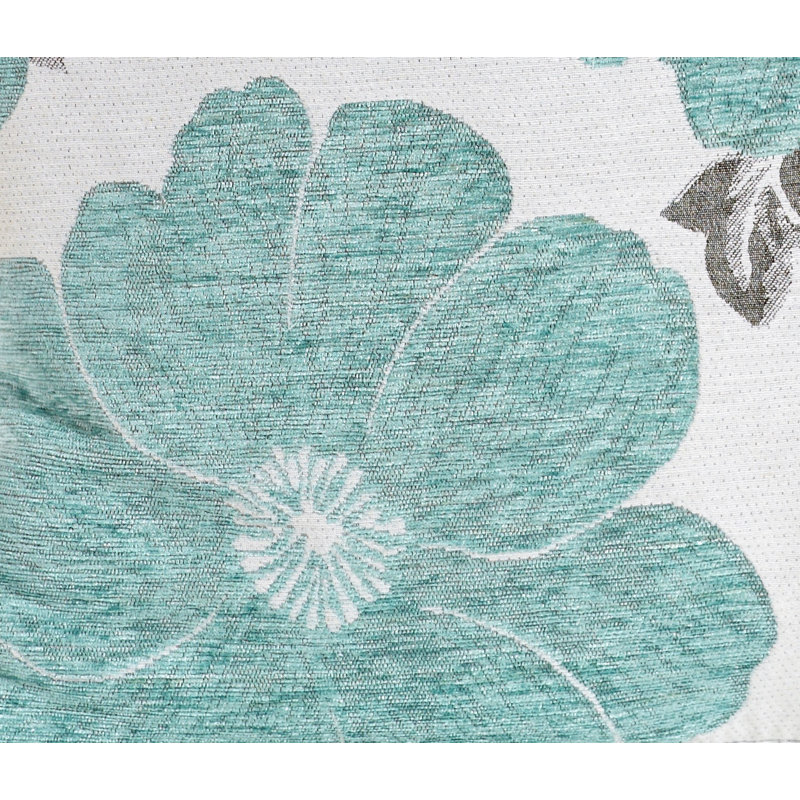 Darionte Poppy Chenille Cushion Cover, Duck Egg, 55cm x 55cm, Pillow Cover Only