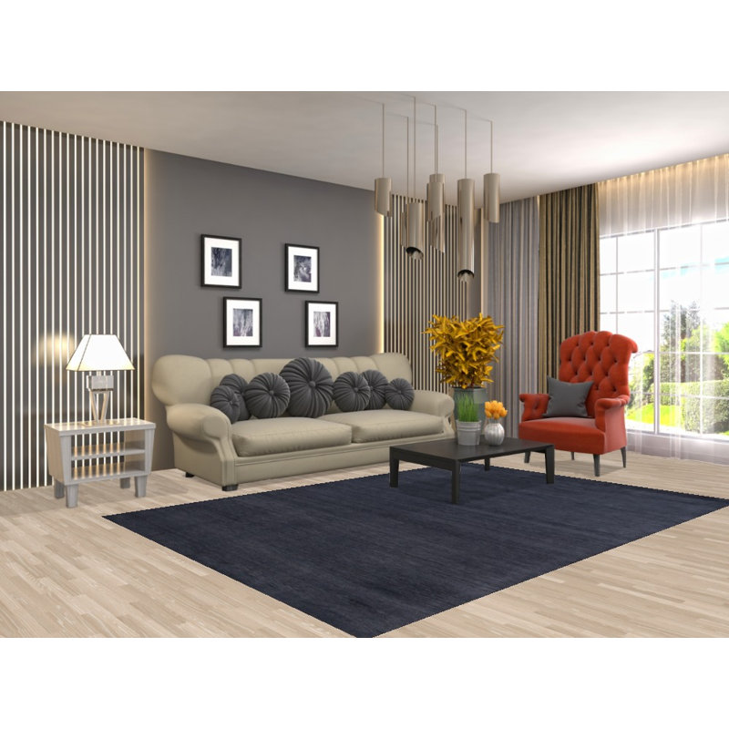 Tapis bleu marine foncé foncé 6 pi x 8 po Gabbeh