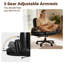 Big and Wide Criss Cross Office Chair, 5-Level Adjustable Arms & Wheels, Height Adjustable Wide Comfy Vanity Makeup Chair, Swivel Shakeable Base for Relax Leisure, Suitable for Home Bedroom Office-58484198