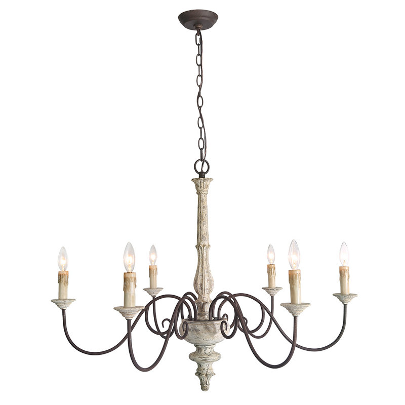 Freddi 6-Light 37" Large Classic Chandelier with Handwood