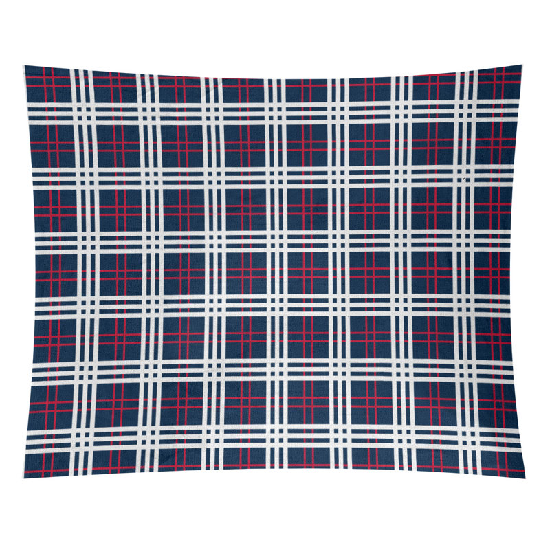 Tapisserie de luxe en microfibre New England, H 27,5 po x l 37,5 po, Bleu / Rouge / Blanc