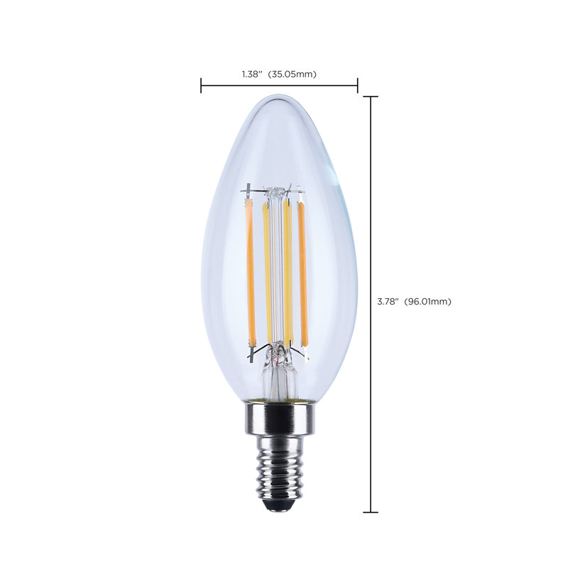 4.5 Watt LED B11 3000K-2000K Warm Dimming Candelabra Base Clear Finish, Clear