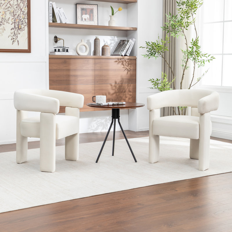 Chaise légère et luxueuse en velours, Beige