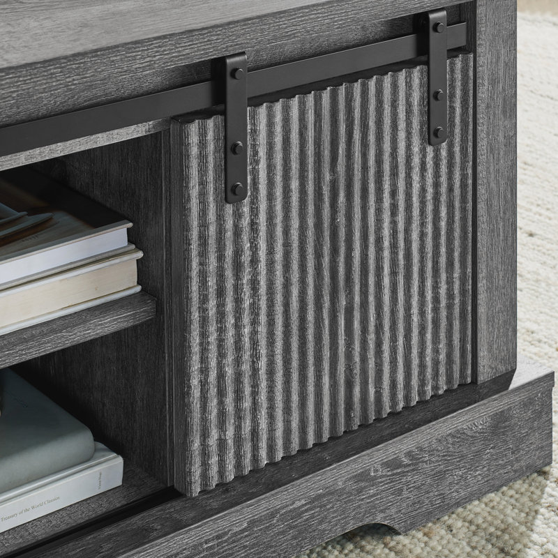 Parrnell avec porte coulissante et tablettes réglables, Gris