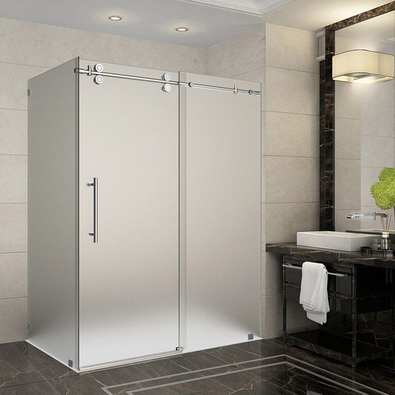 Langham 60" x 75" Rectangle Sliding Shower Enclosure, Chrome