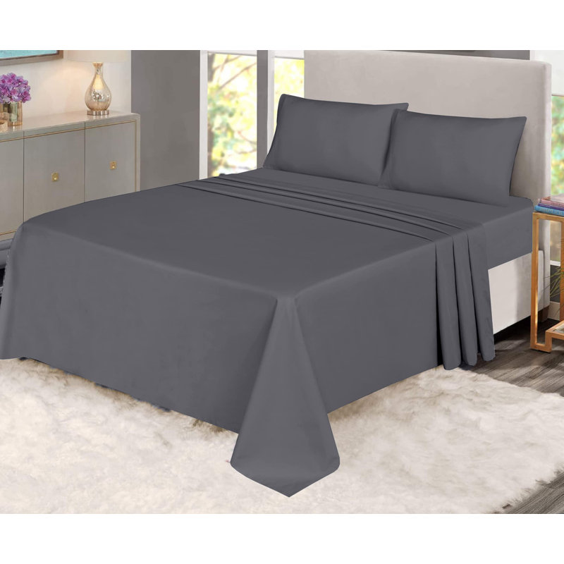 100% Cotton Sheets Sets Soft Crispy Percale Cooling Sheets 16 Inch Deep Pocket Bed Sheets, Queen Sheet Set with 2 Pillowcase