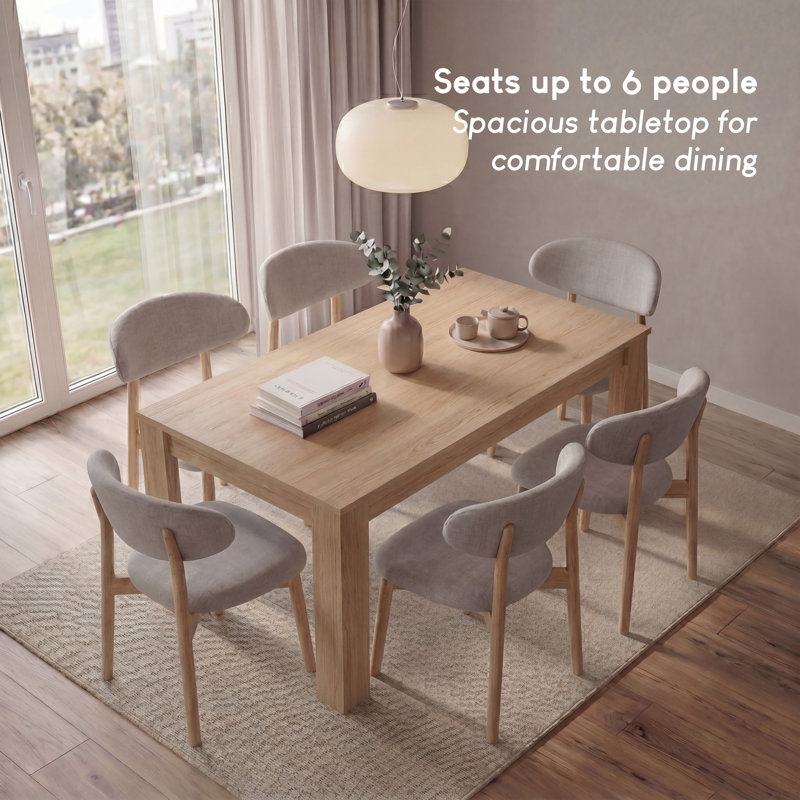 Iriemi Dining Table, Oak, 74cm H x 150cm L x 90cm W
