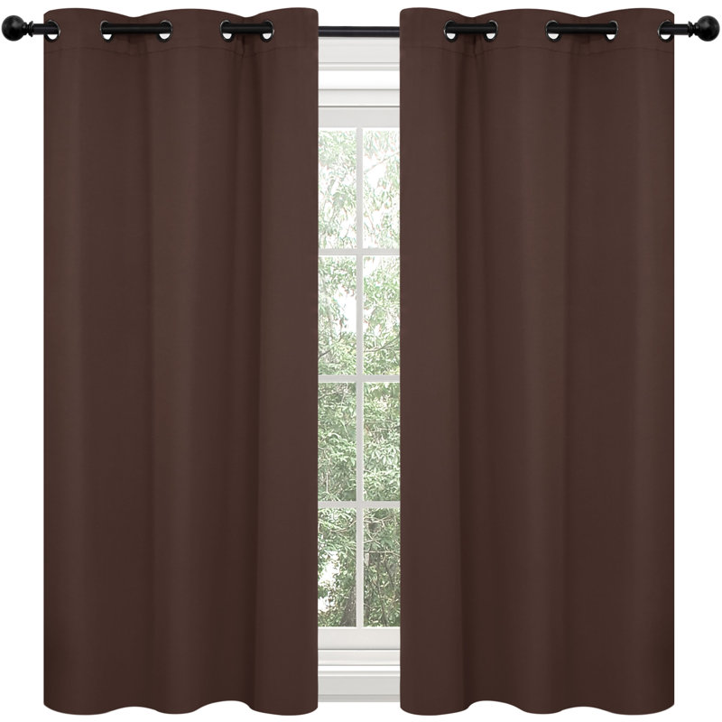 Frome Room Darkening Curtain Pair, 38" W x 84" L, Chocolate
