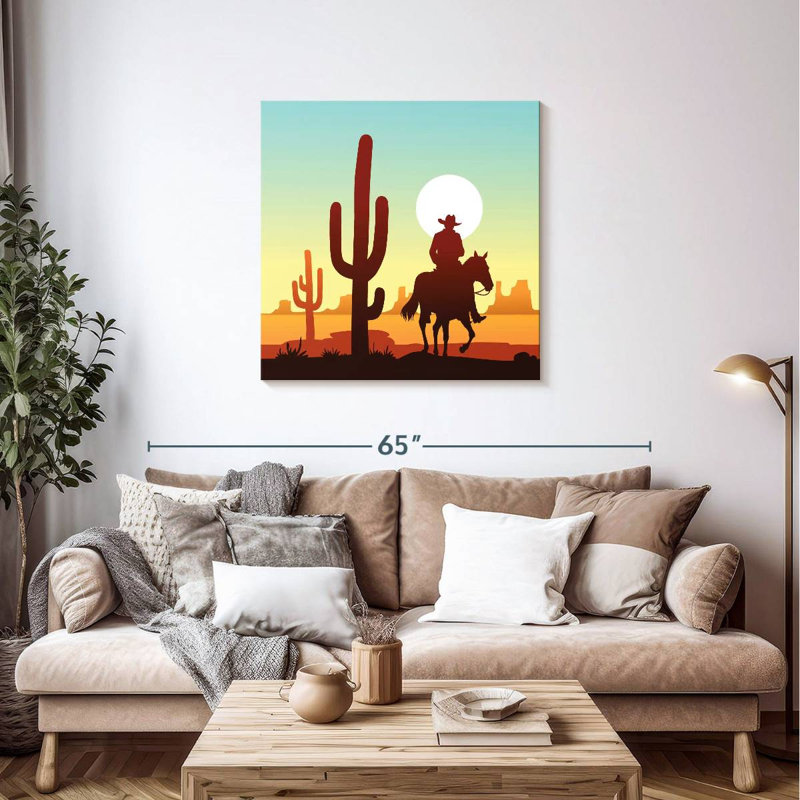 Lelar Cactus Desert Cowboy, 36" H x 36" W