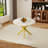Extendable Pedestal Dining Table With X-metal Legs