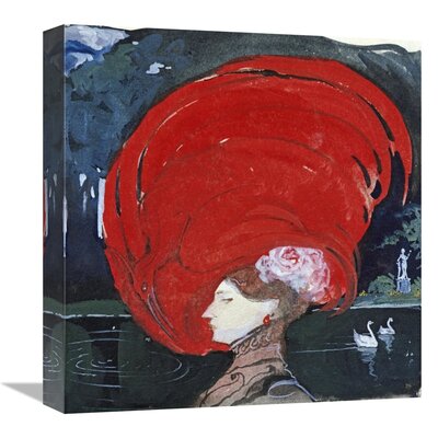 A Lady In a Large Red Hat' Print on Canvas -  East Urban Home, 0256133A8813499A91A51D18DAA6BB75
