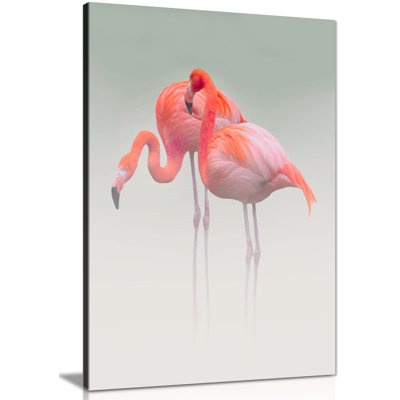 Flamingo Couples - Wrapped Canvas Print
