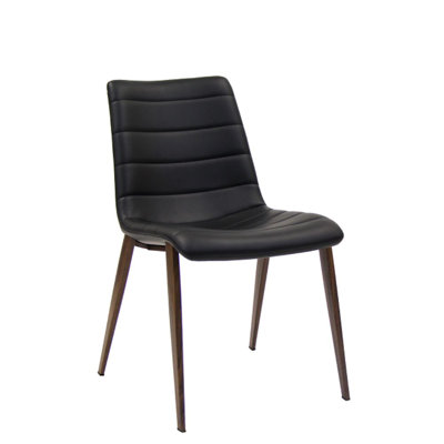 Chaise d'appoint capitonnée en noir