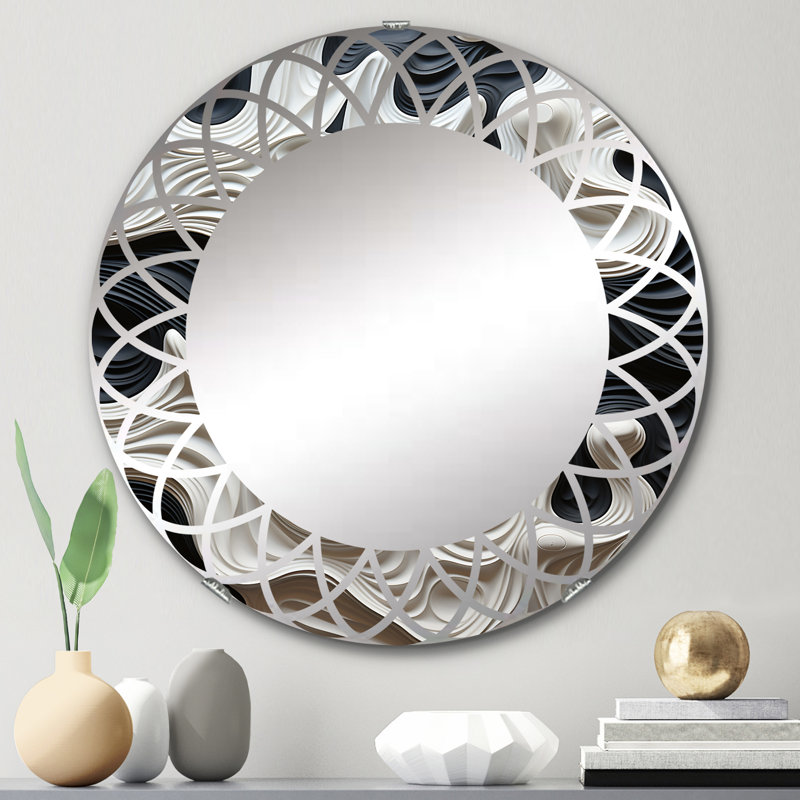 Zirak - Miroir mural moderne rond, 24 po x 24 po