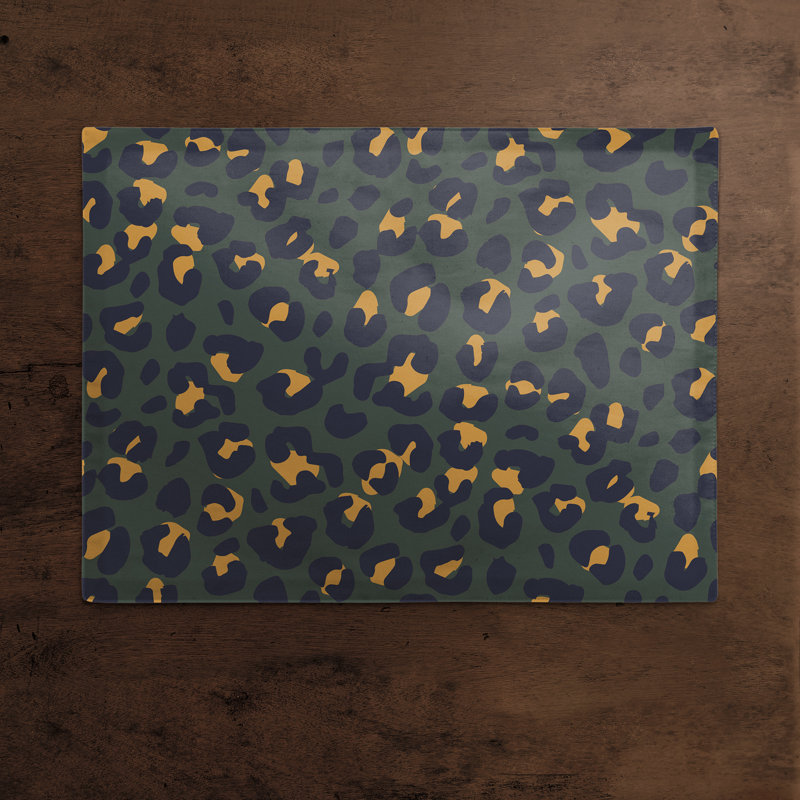 Napperon en coton 14 po Leopard, Vert