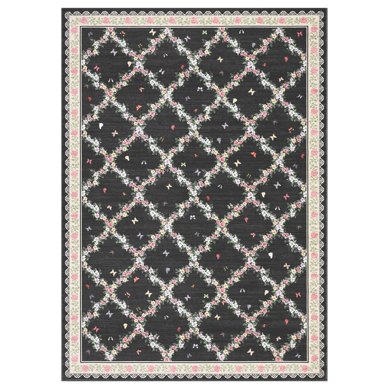 Washable Area Rug 6x9ft – Modern Abstract Low Pile Carpet, Soft, Non-Slip, mark Resistant – Great for Living Room, Bedroom, Nursery, Dining Room, Office – Blue