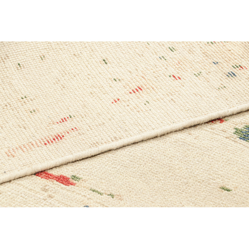Rug & Kilim’S Modern Distressed Art Rug In White With Colorful Abstract Patterns, Square 3'
