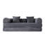 Lit convertible de 21 pouces, canapé sans os de 75 pouces, mousse à mémoire de forme, 2 oreillers, salon, gris cendré, microfibre, convertible 3 places compressé avec mousse et fausse fourrure, pour espaces polyvalents, tissu gris cendré.