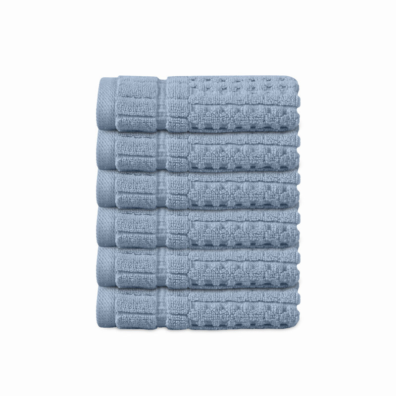 Ensemble de serviettes 6 pièces Willow - 100% coton peigné, 630 g / m² de qualité supérieure, bleu, ultra doux et très absorbant (6 serviettes de toilette)