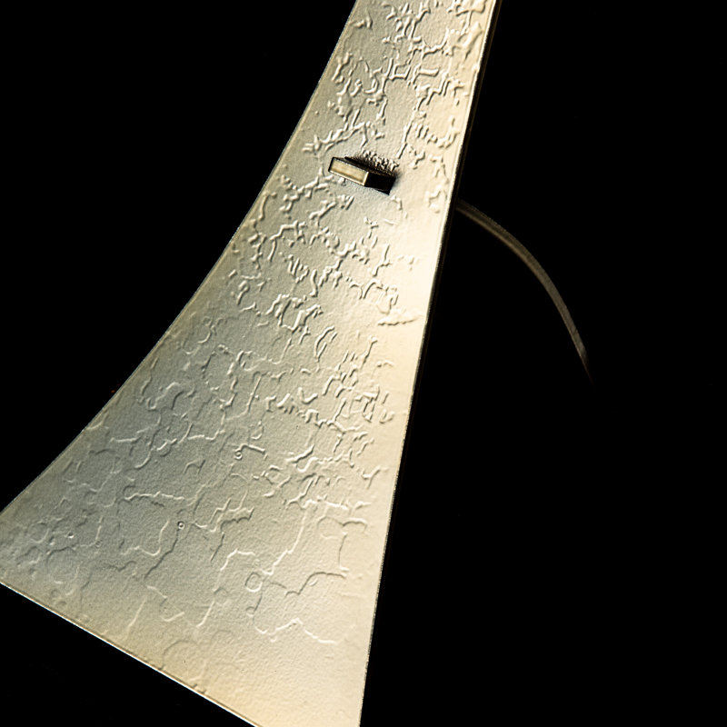 Stasis 28.3" Metallic Arched Table Lamp, Modern Brass, Flax