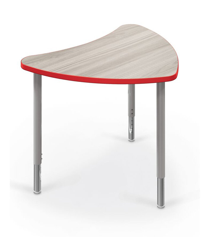 Ensemble de bureau et de chaises 5 étudiants, Orme, Rouge, 16 po