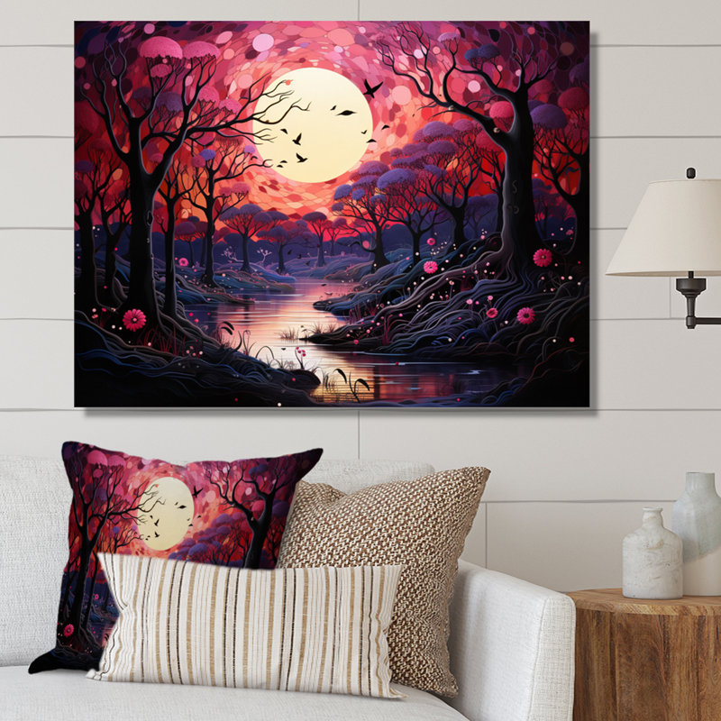 Paysage romantique fondant des cœurs II, H 12 po x l 20 po x P 1 po, Toile tendue