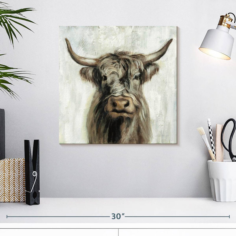 Brun vache Brampt Highland, H 16 po x l 16 po