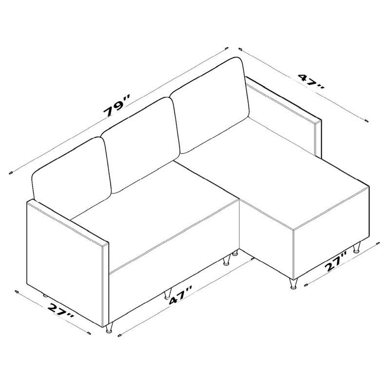 Reversible Sectional, Brown - 5 Comfortable With Foam And Solid Wood Structure, Simple Installation For Living Room Sectional Custom Arrangements, Wood, Effortless Setup