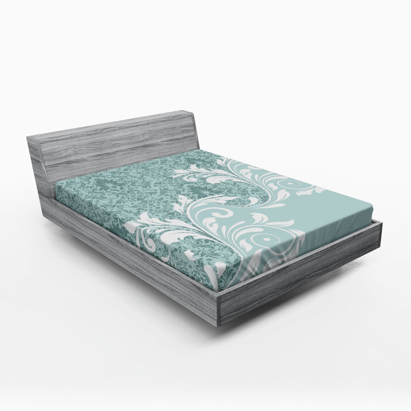 Microfiber Damask Fitted Sheet, Queen Fitted Sheet