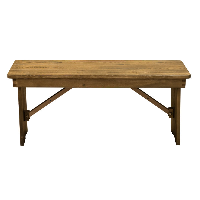 Banc en bois, H 17 po x l 40 po x P 12 po