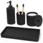 Ensemble de 4 porte-brosse à dents,, distributeur de savon à lotion, distributeur de support Qtip, plateau de rangement pour meuble-lavabo de comptoir, ensemble d'accessoires de salle de bain