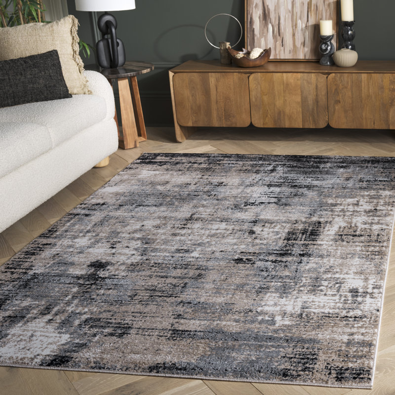 Tapis abstrait Sable 100 Performance, Rectangle 5 pi 3 po x 7 pi 6 po