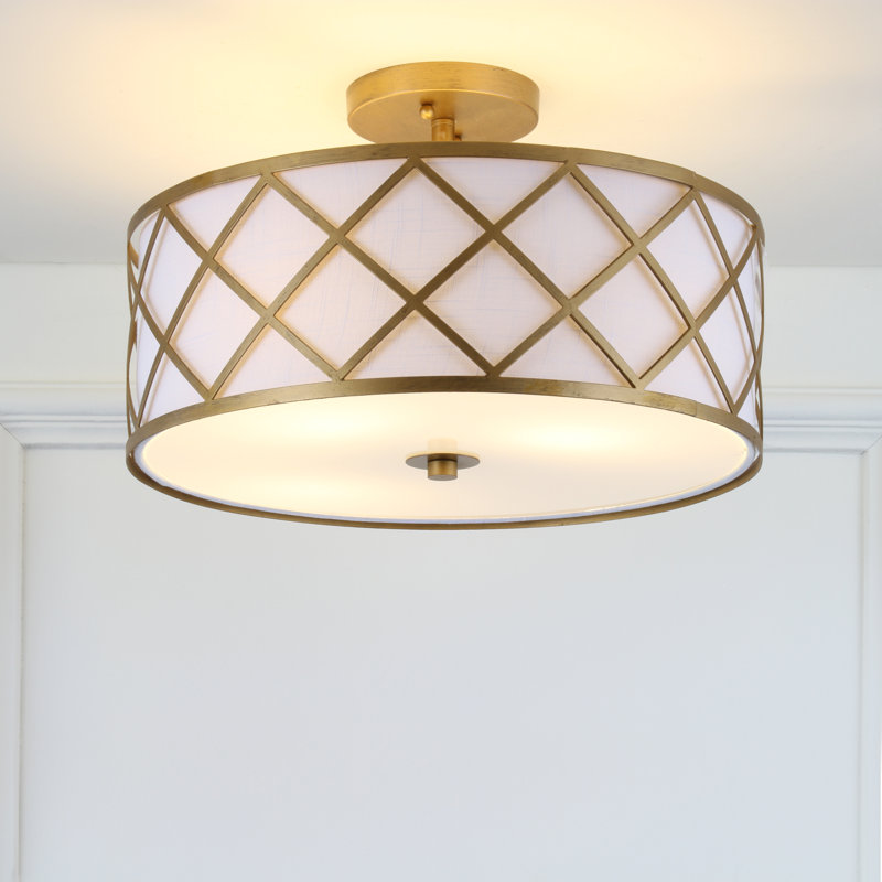 Wachter Metal LED Flush Mount, Gold, 11" H x 16.75" W x 16.75" D