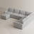 U-Shaped Stoarge Sofa Convertible Oversized Livingroom Couch-1860890439