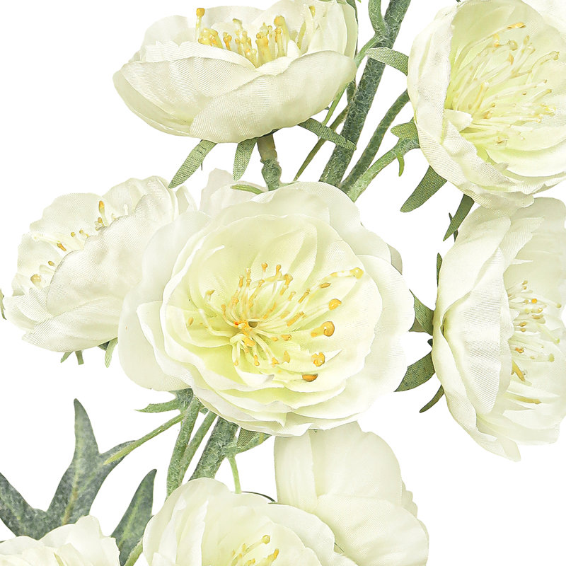 Vaporisateur de tiges de fleurs artificielles hybrides Delphinium, Blanc, crème