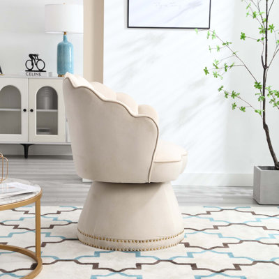 Fauteuil demi-tonneau pivotant COOLMORE, fauteuil d'appoint rond confortable pour le salon, fauteuil club demi-tonneau pivotant à 360 degrés, fauteuil de détente pour chambre de bébé, hôtel, chambre à coucher, bureau, salon