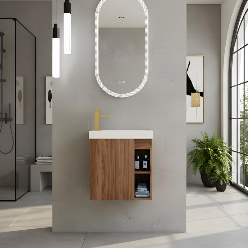 Meuble-lavabo mural de 20 po avec lavabo, parfait pour les petits espaces