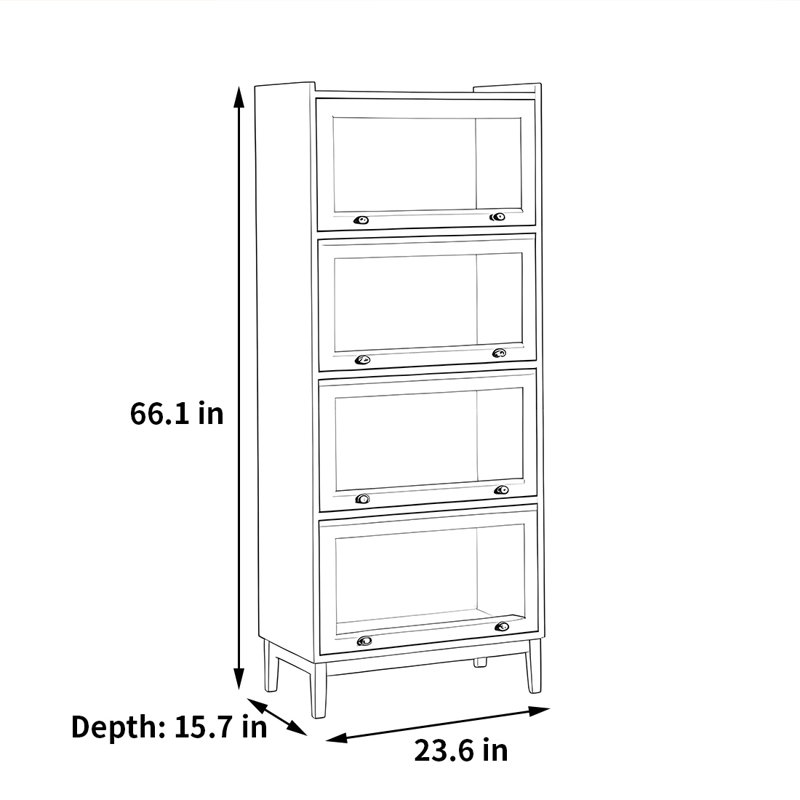 Bibliothèque polyvalente pour le rangement, Blanc, (4 tablettes) H 66,1 po x l 23,6 po x P 15,7 po