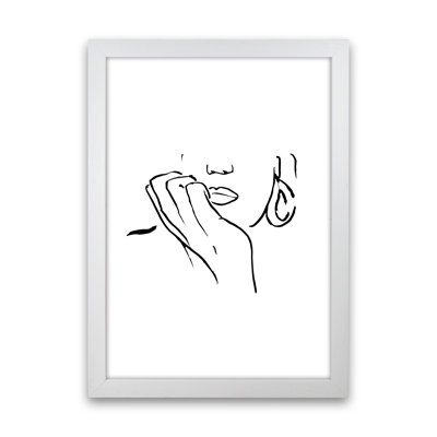Face Hands Sketch 1 Piece Wall Art