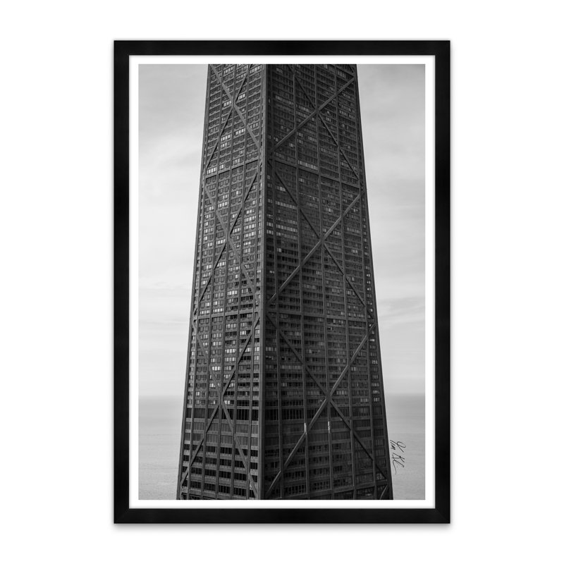 Hancock en noir et blanc, Noir, H 42 po x l 29 po x P 1,5 po, Lustre photo encadré