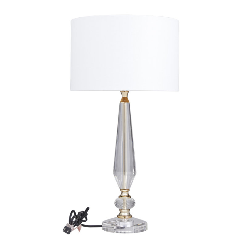 Crystal Clear Buffet Lamp with Gold Accents