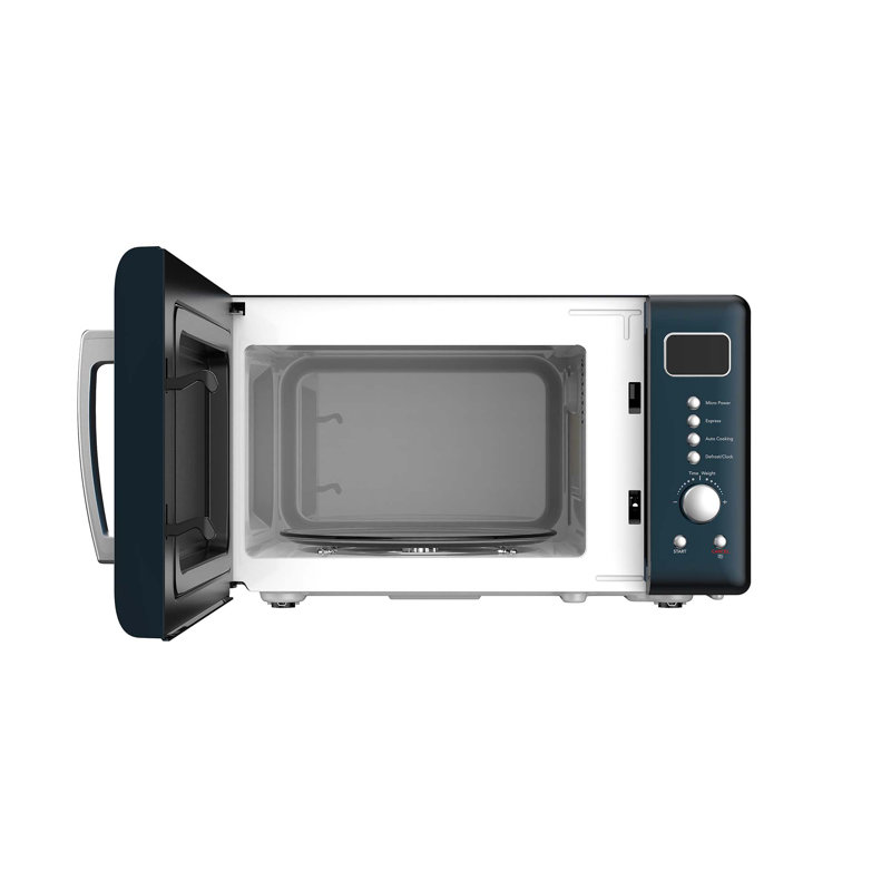 Frigidaire 0.7 Cu. Ft. Countertop Retro Microwave Oven, 700-Watt, 10 Power Levels, Azure/Silver
