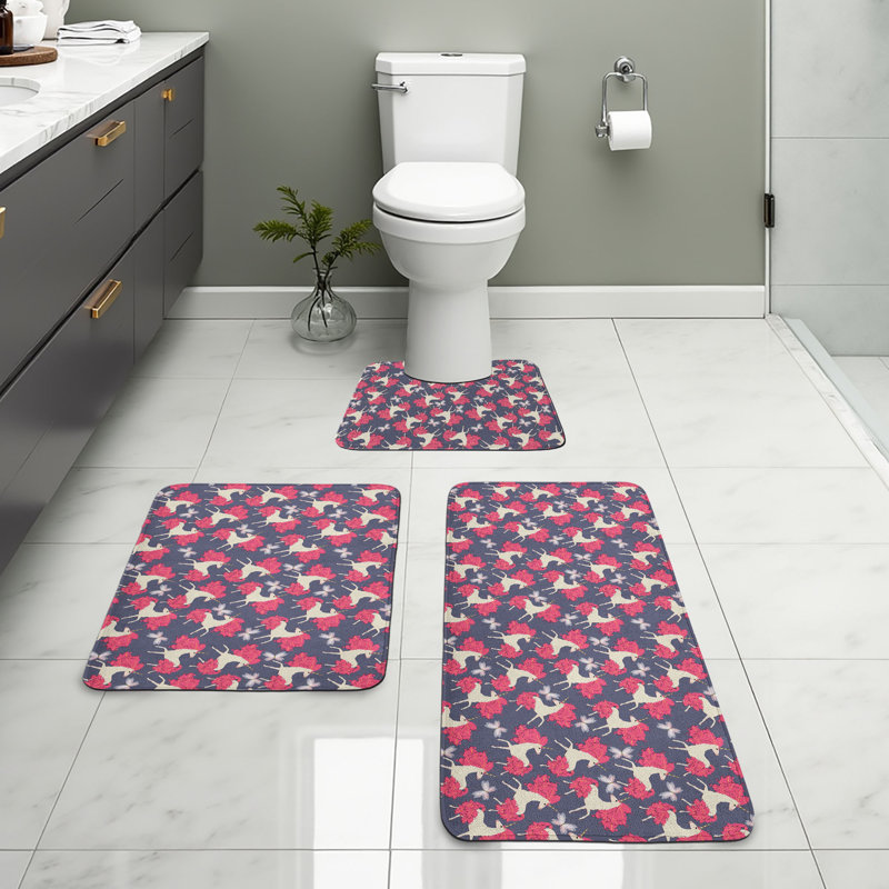  Ensemble de tapis de salle de bain 3 pièces Unicorn