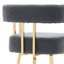 Chaises d'appoint de bureau modernes grises 2 pièces avec pieds carrés dorés, sans roulettes, structure en tissu doré de haute qualité décorative et confortable en molleton