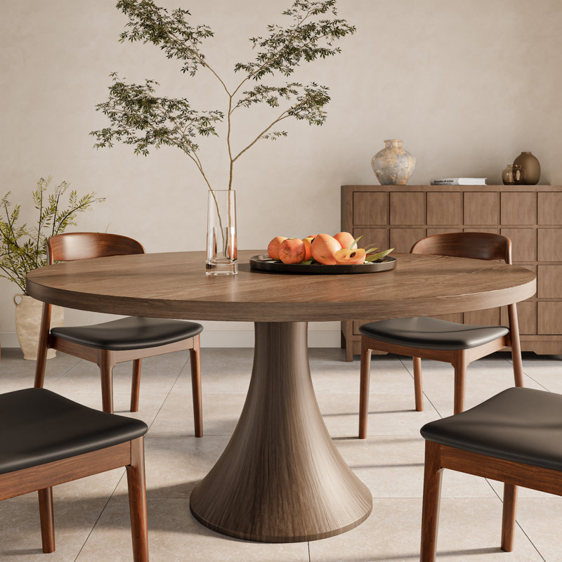Ensemble de table de salle à manger Mid-Century en bois massif pour repas mémorables (1 table, 4 chaises / 6 chaises)