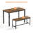 Industrial Bar Table Set with 2 Benches, Rustic 43.3" Counter Height, Space-Saving