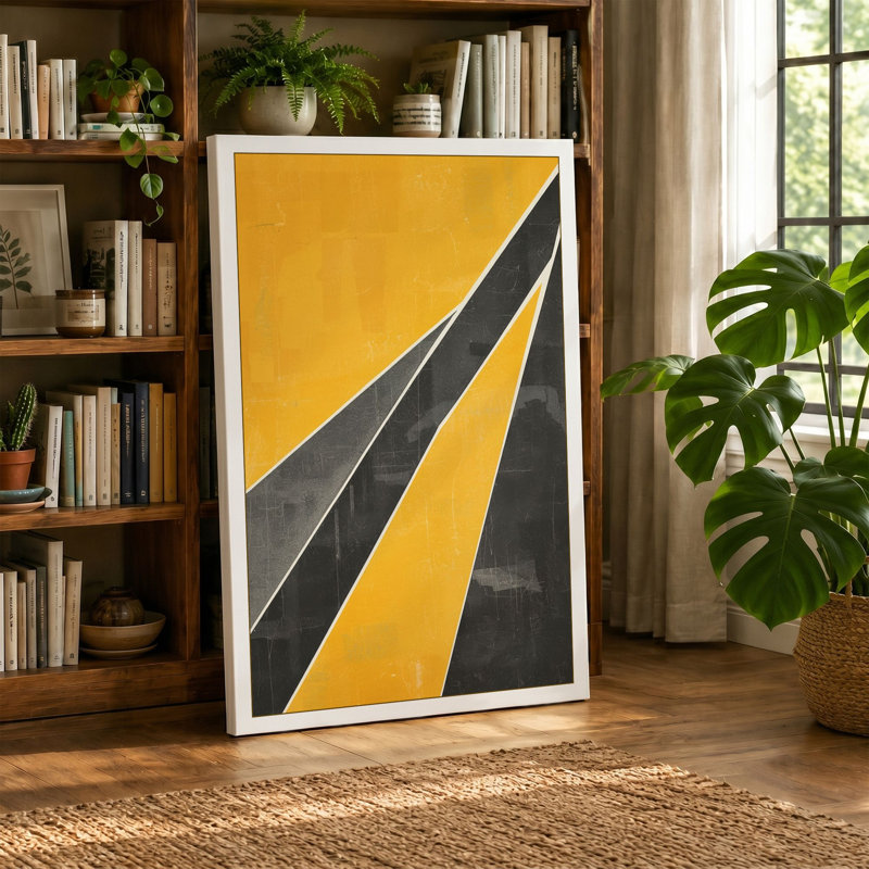 Urban Angular Forms Industrial - Wrapped Canvas, 18x12 - 45.7 x 30.5 cm, Sage Border