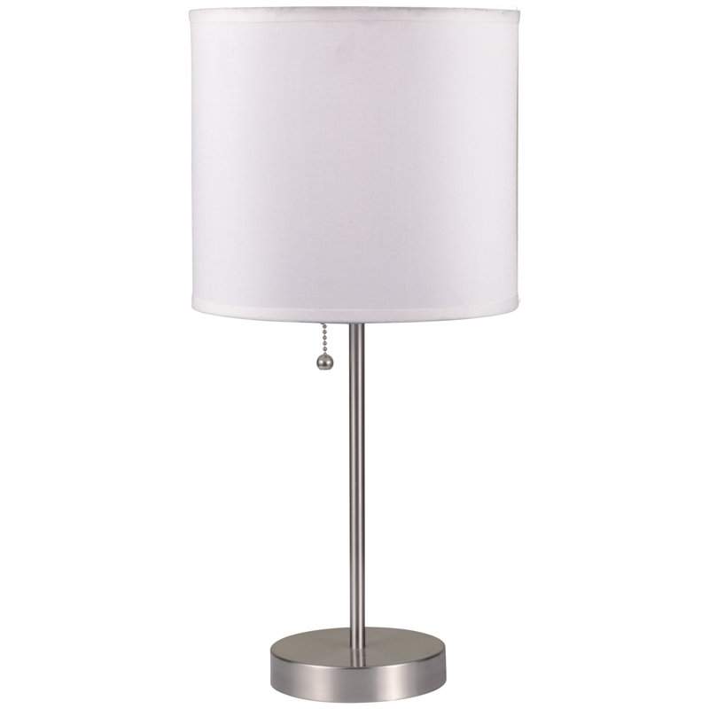 19"H WHITE PULL TABLE LAMP (1PC/CTN) (0.73/3.19)
